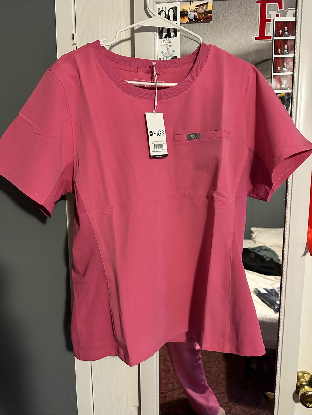 Figs F’ing Pink Eliza Scrub Top XL